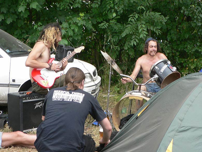 Band Playing on Camping Just for Fun